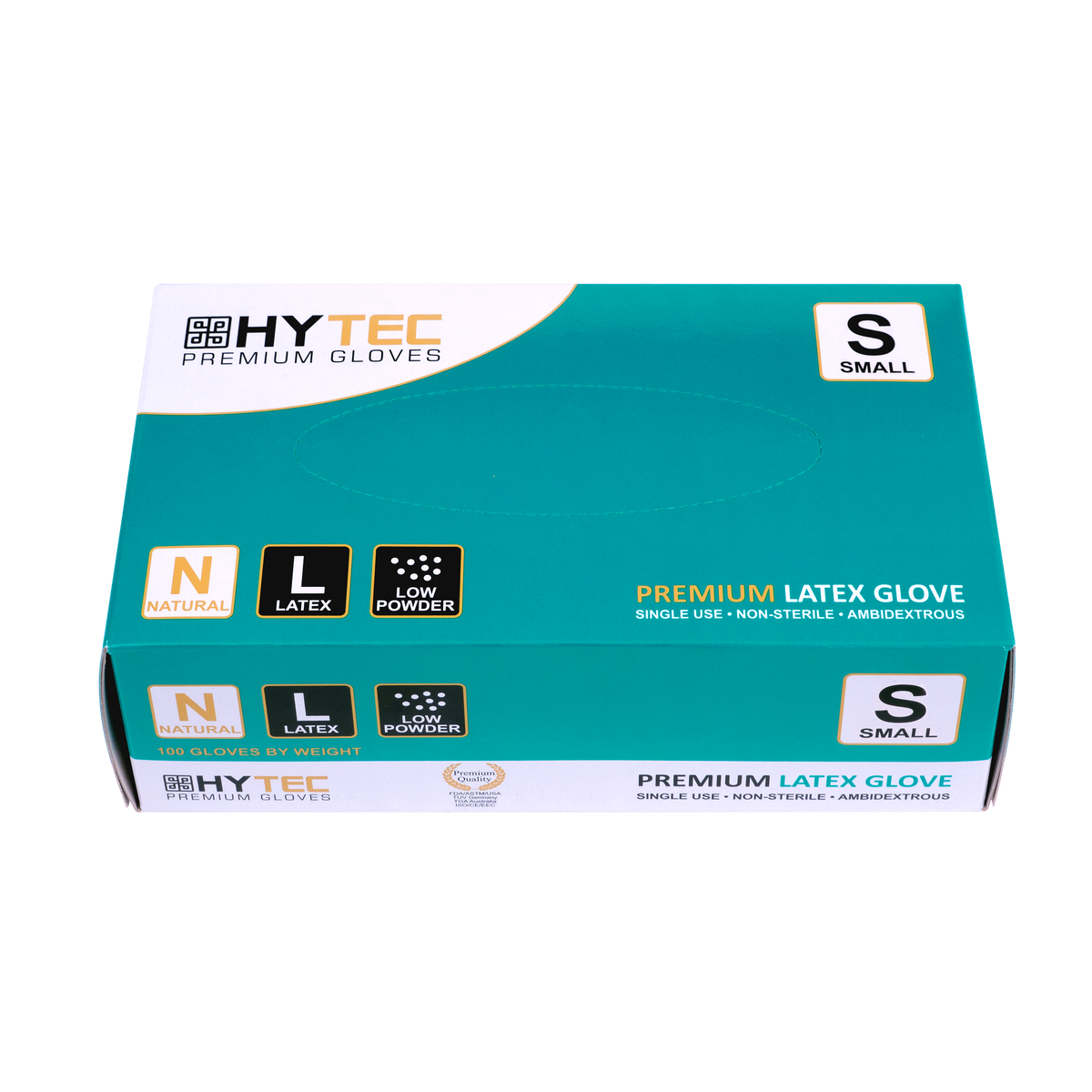 Hytec Natural Latex Gloves, Low Powder