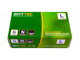 Hytec Green Nitrile Gloves, Powder Free, Biodegradable